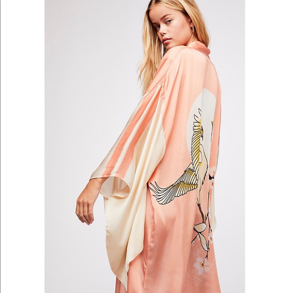 Free People | Rising Sun Maxi Kimono Coral Combo